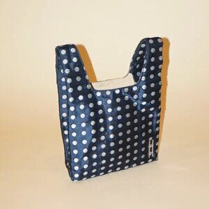 Hayward Satin Polka Dot Navy Mini Japanese Knot Tote
